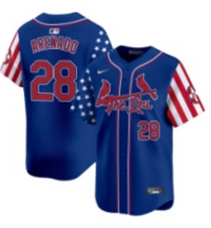 Men 2025 St.Louis Cardinals #28 Arenado Blue a generation of national flags Joint Name Nike MLB Jersey style 5